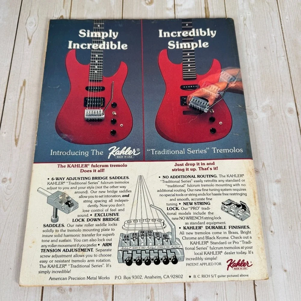 Guitar Mag Mar 1986 Awards Yngwie Malmsteen Iron Maiden Poster